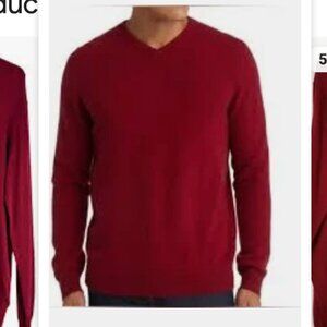 NWOT Rodd and Gunn Red 100% Merino Wool V Neck Sweater